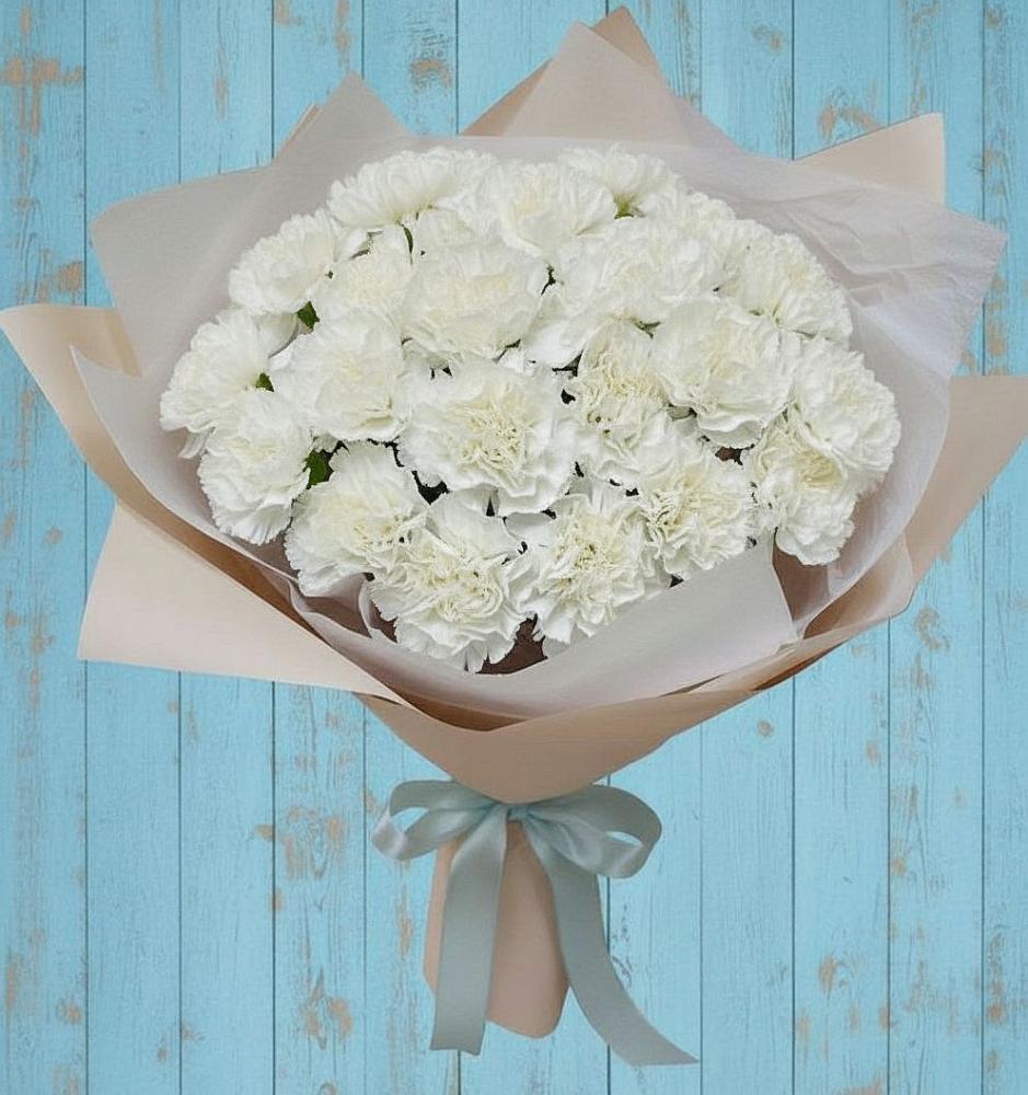 Букет цветов из: Гвоздики в Рассвет