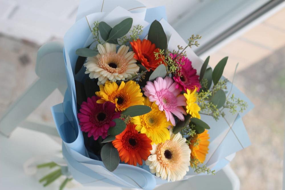 Букет цветов из: Герберы в Рассвет