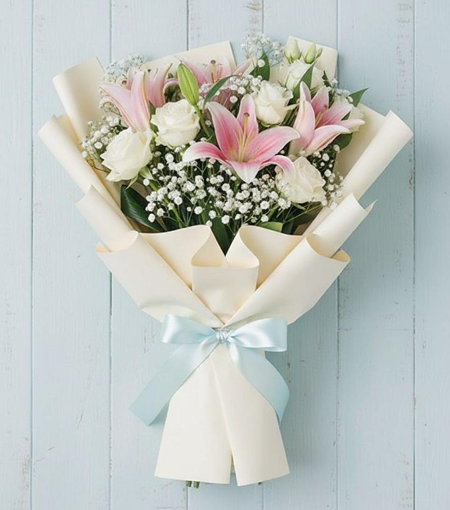 Букет цветов из: Лилии в Рассвет