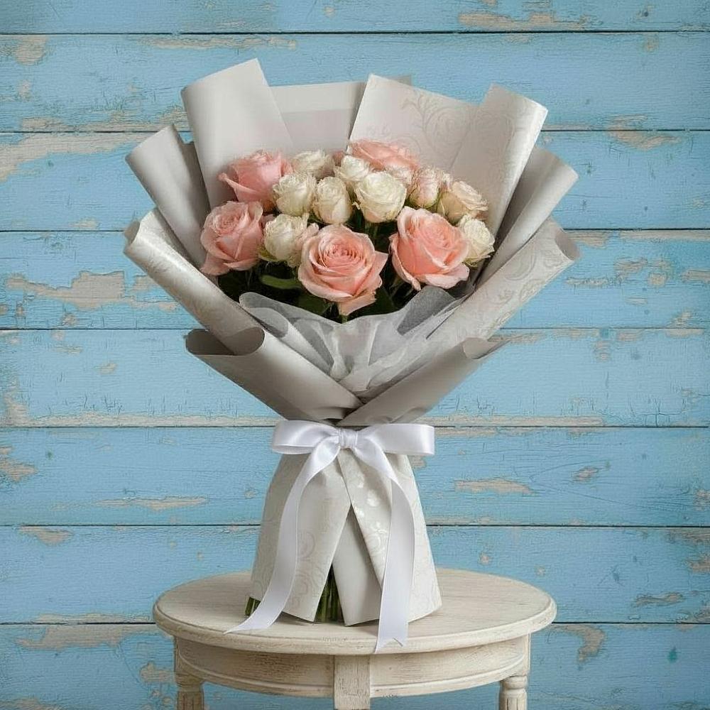 Букет цветов из: Розы в Рассвет