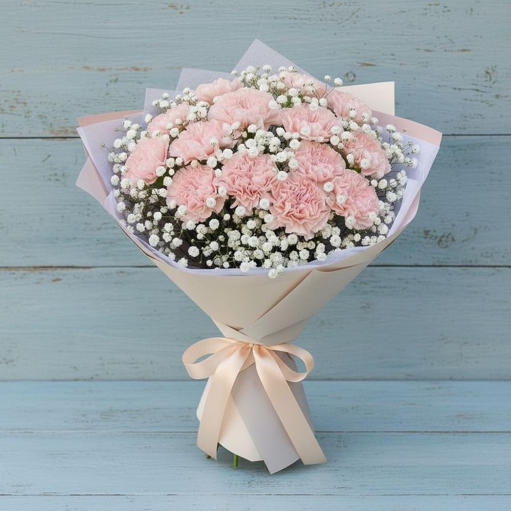 Букет цветов из: Гвоздики в Рассвет