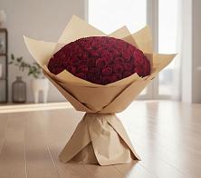 Букет 101 Красная роза в Рассвет