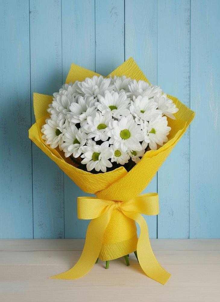 Букет цветов из: Хризантемы в Рассвет