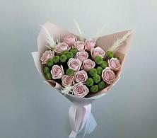 Букет цветов из:  Розы и Хризантемы в Рассвет