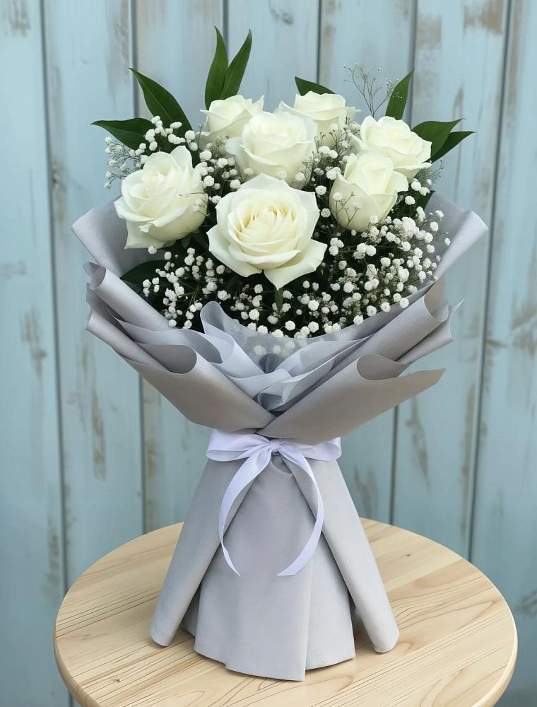 Букет цветов из: Розы в Рассвет