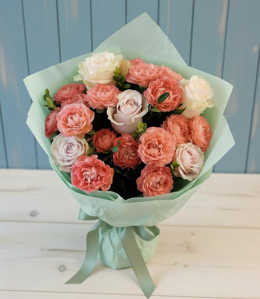 Букет цветов из: Розы в Рассвет