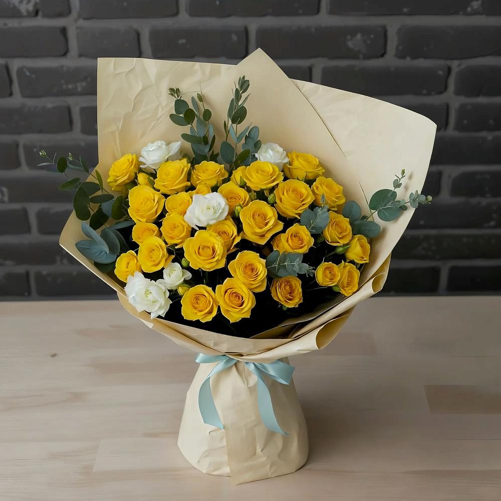 Букет цветов из: Розы в Рассвет