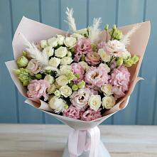 Букет цветов из:  Альстромерии и Розы в Рассвет